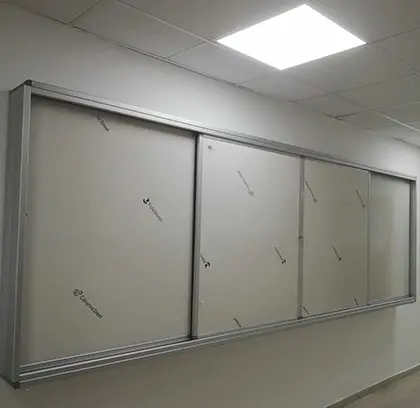 horizontal sliding whiteboard