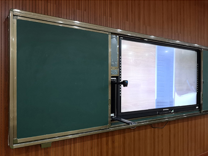 Horizontal Sliding Green Blackboard 